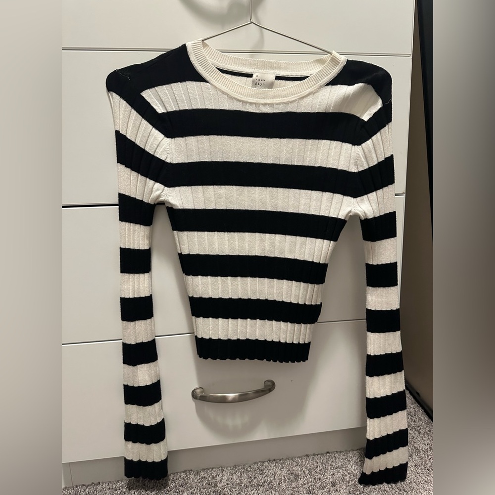 A New Day Striped Bell Sleeve Top Size S